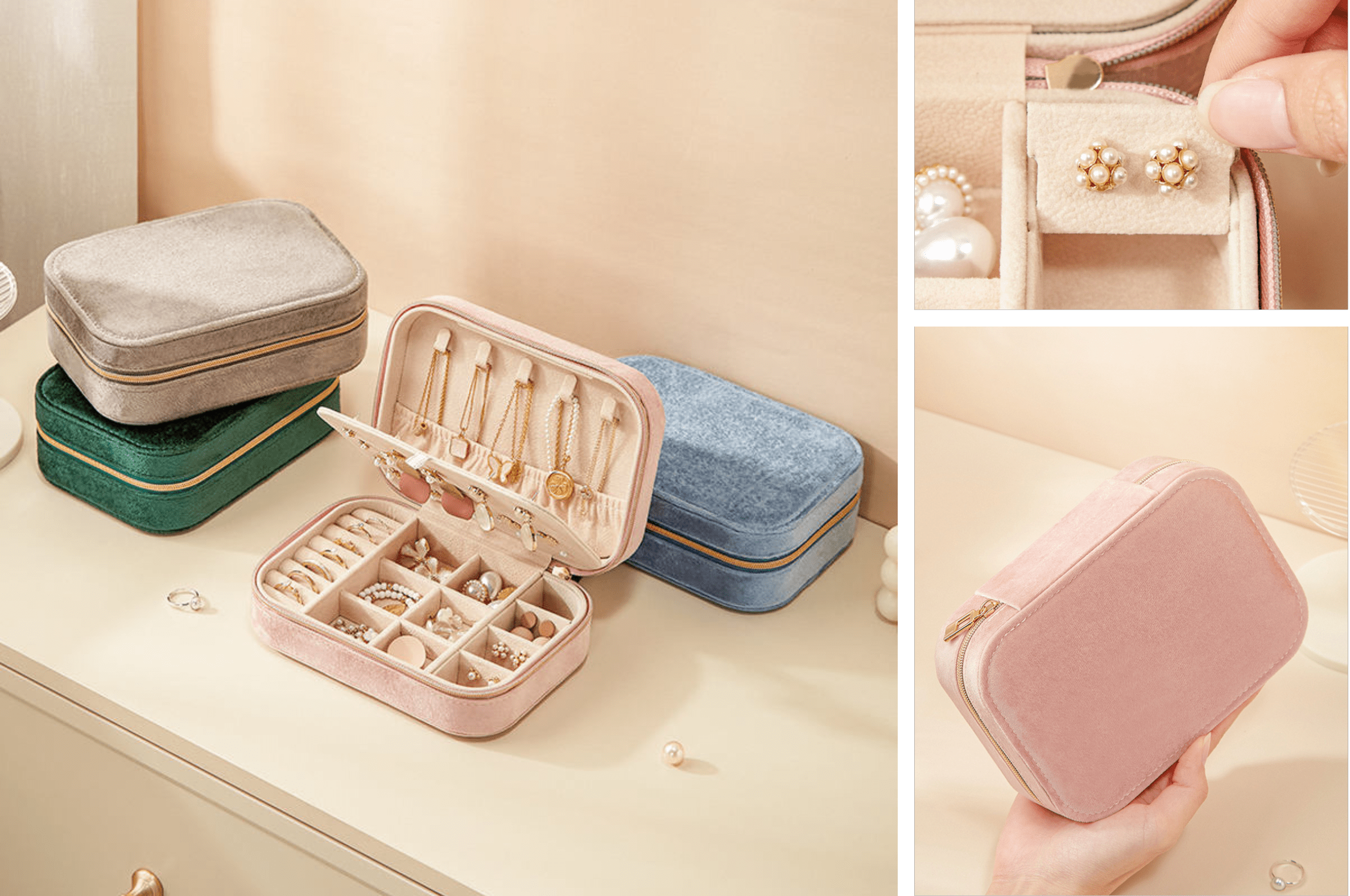 Petits Coffrets à Bijoux en Velours